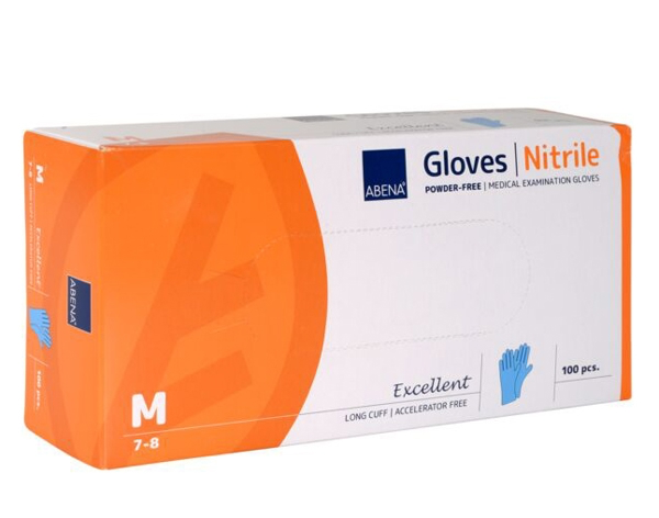 Gants jetables long nitril taille M