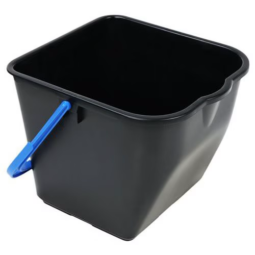 Seau noir 25 litres anse bleu
