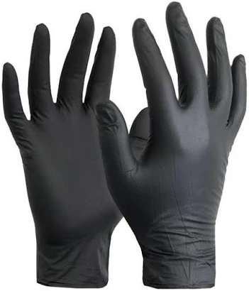 [750142] Gants jetables nitrile noir taille M