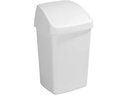[350010] Poubelle 15 litres blanche couvercle basculant
