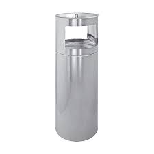 [350051] Cendrier inox avec poubelle
