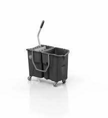 [400016] Seau de lavage double avec presse et roulettes